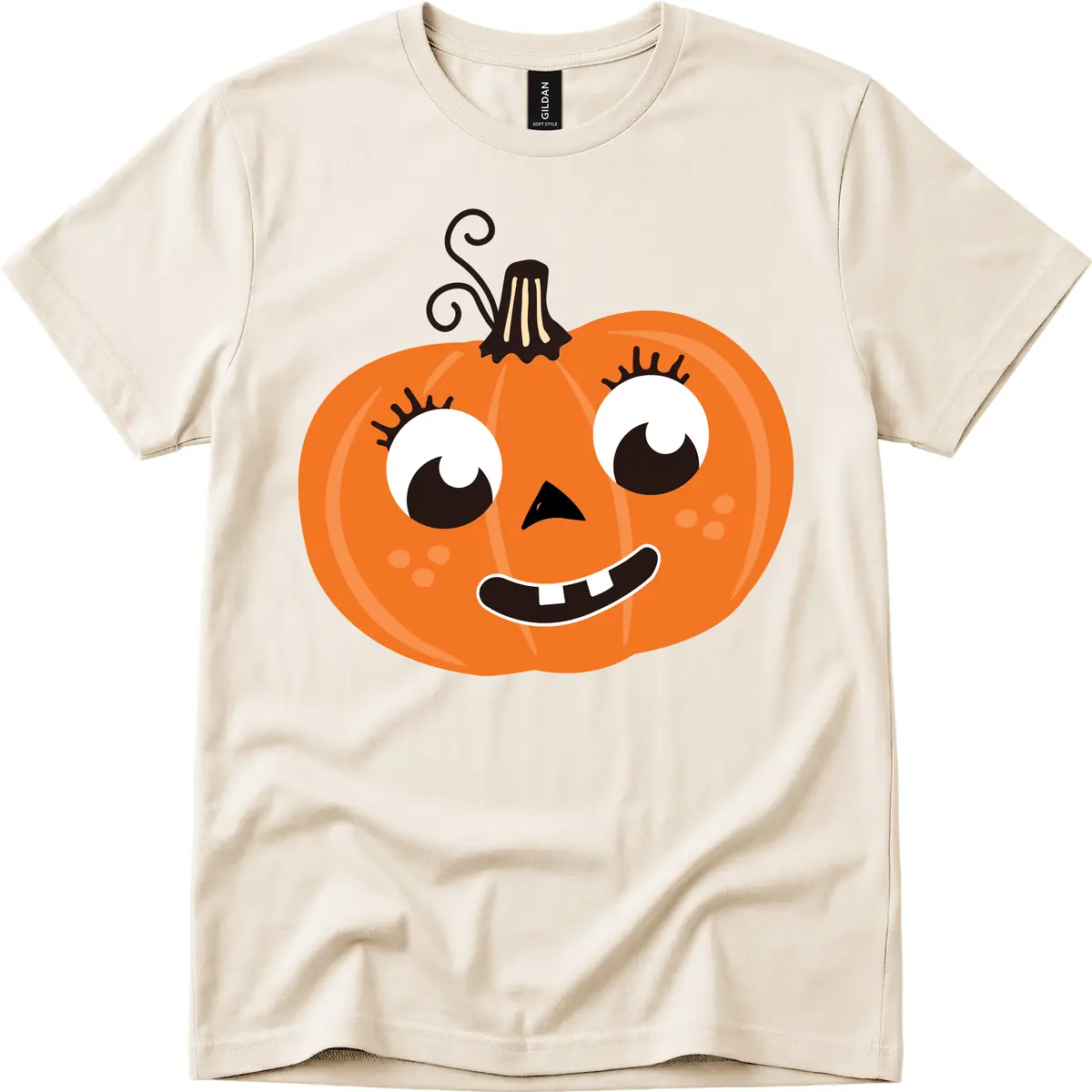 Happy Halloween Pumpkin Face T-Shirt in Natural