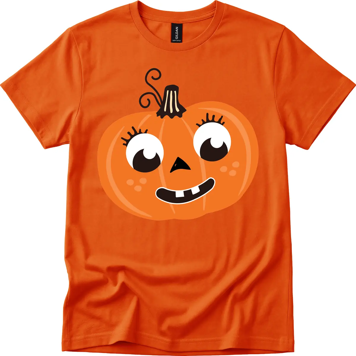 Happy Halloween Pumpkin Face T-Shirt in Orange
