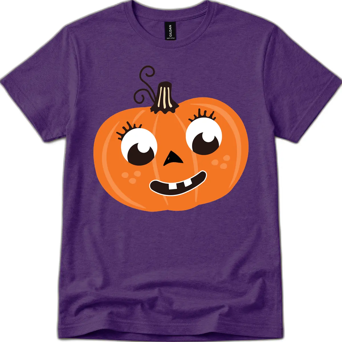 Happy Halloween Pumpkin Face T-Shirt in Purple