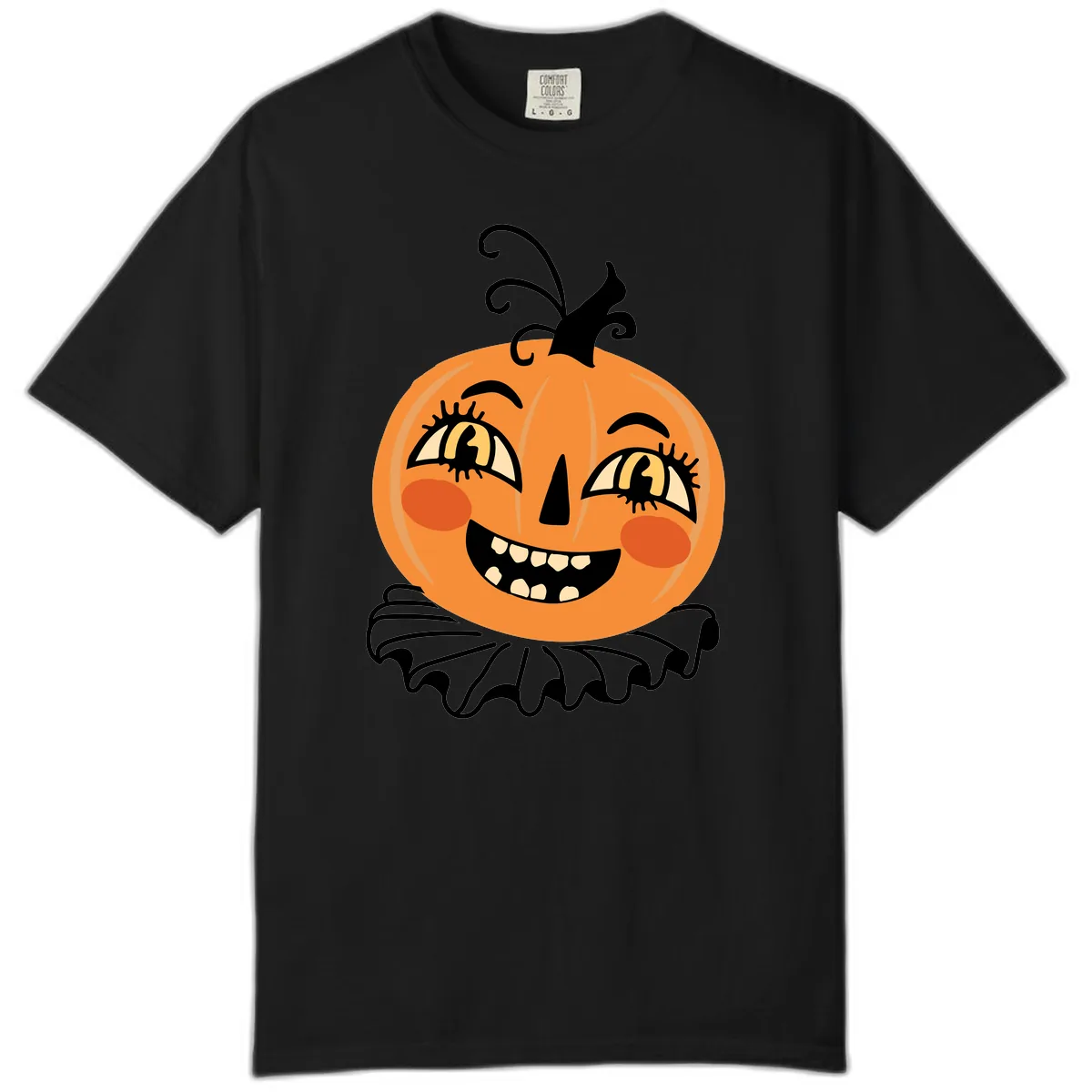 Happy Jack O Lantern Halloween Comfort Color in Black