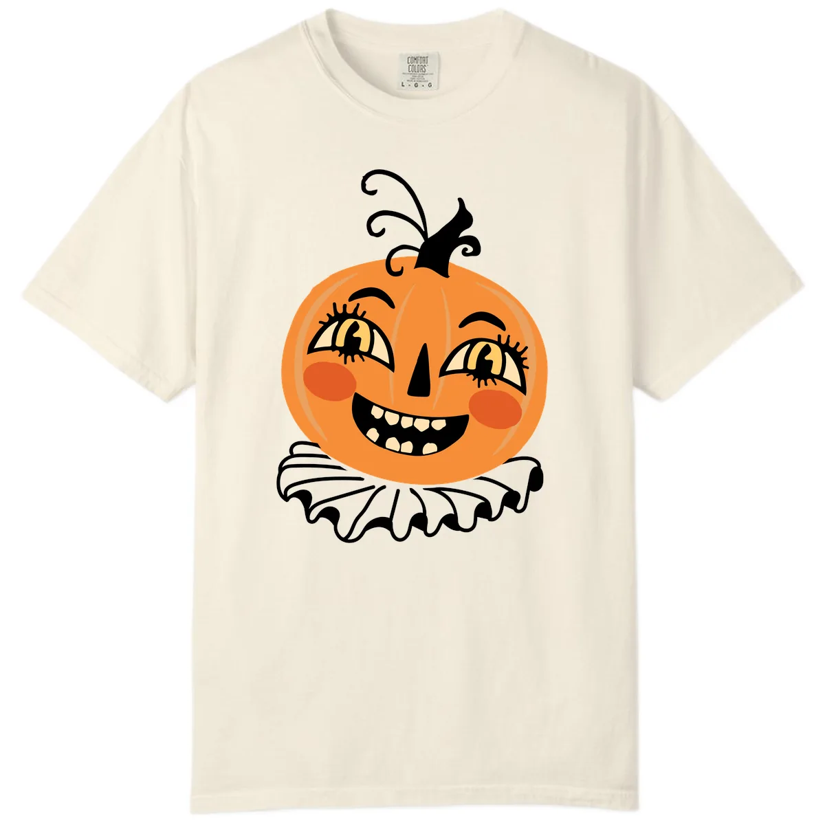 Happy Jack O Lantern Halloween Comfort Color in Ivory