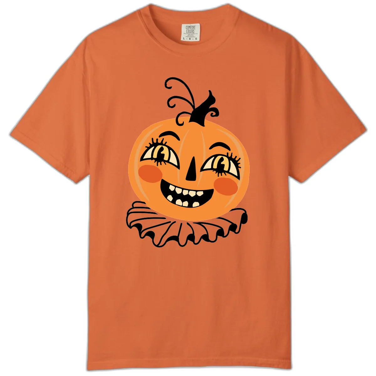 Happy Jack O Lantern Halloween Comfort Color in Burnt Orange