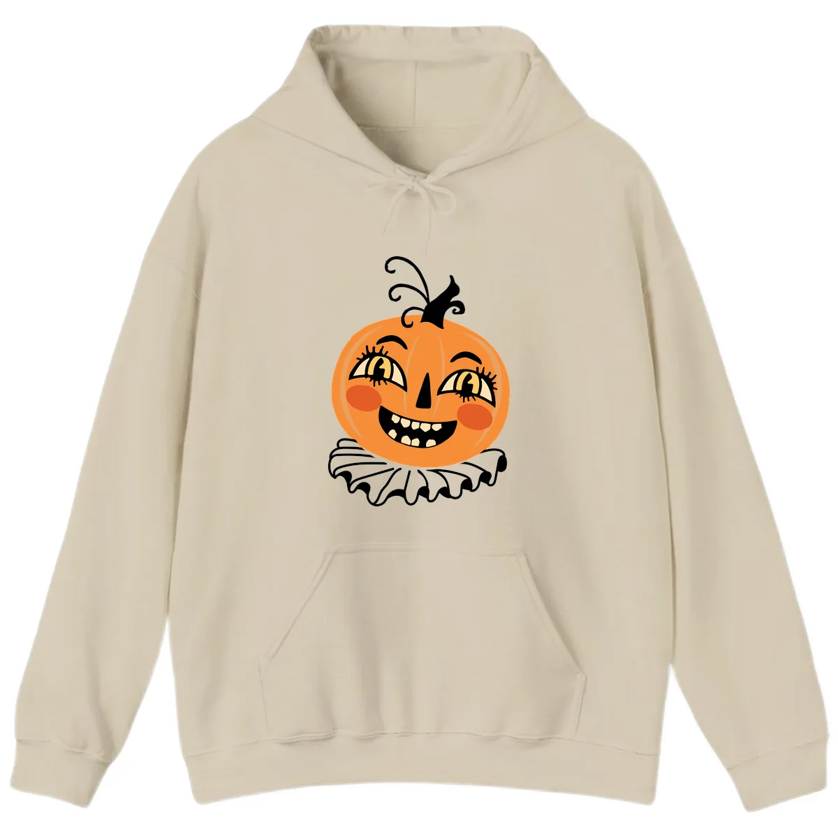 Happy Jack O Lantern Halloween Hoodie in Sand