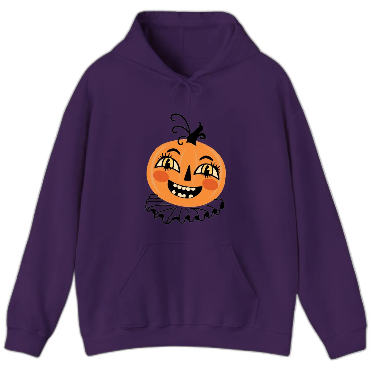 Happy Jack O Lantern Halloween Hoodie in Purple