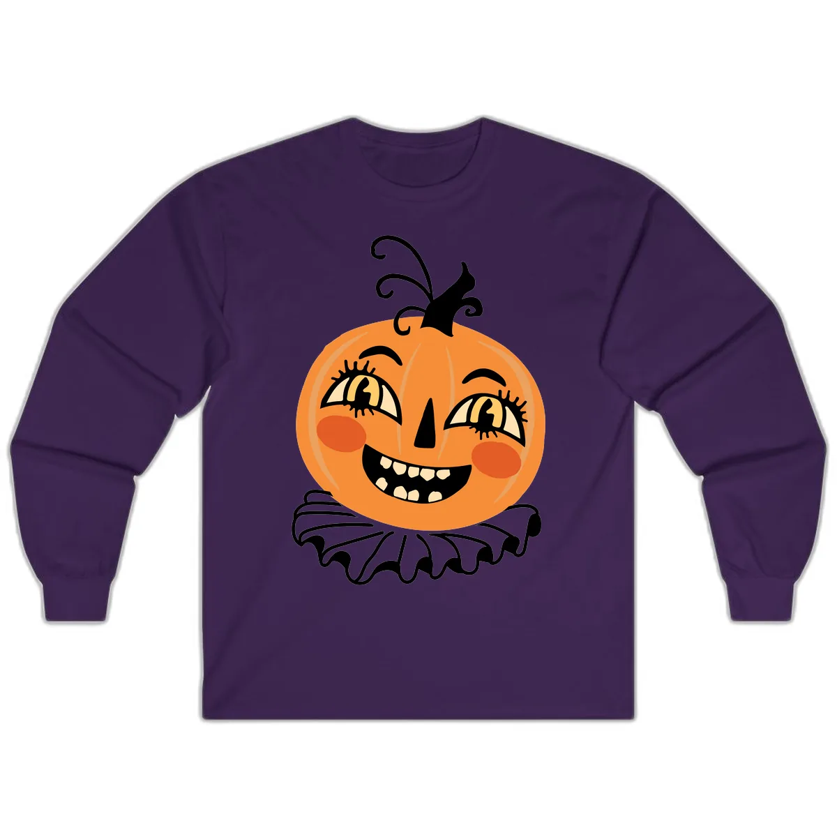 Happy Jack O Lantern Halloween Long Sleeve in Purple