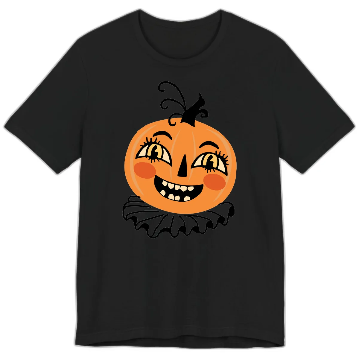 Happy Jack O Lantern Halloween Premium T-Shirt in Black
