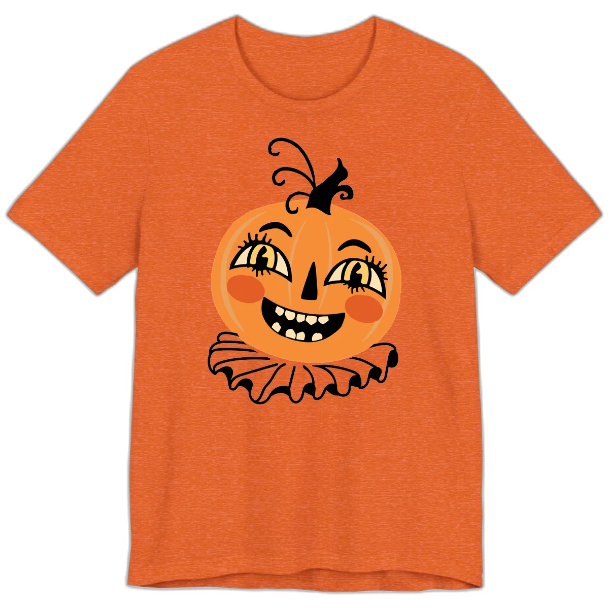 Happy Jack O Lantern Halloween Premium T-Shirt in Heather Orange