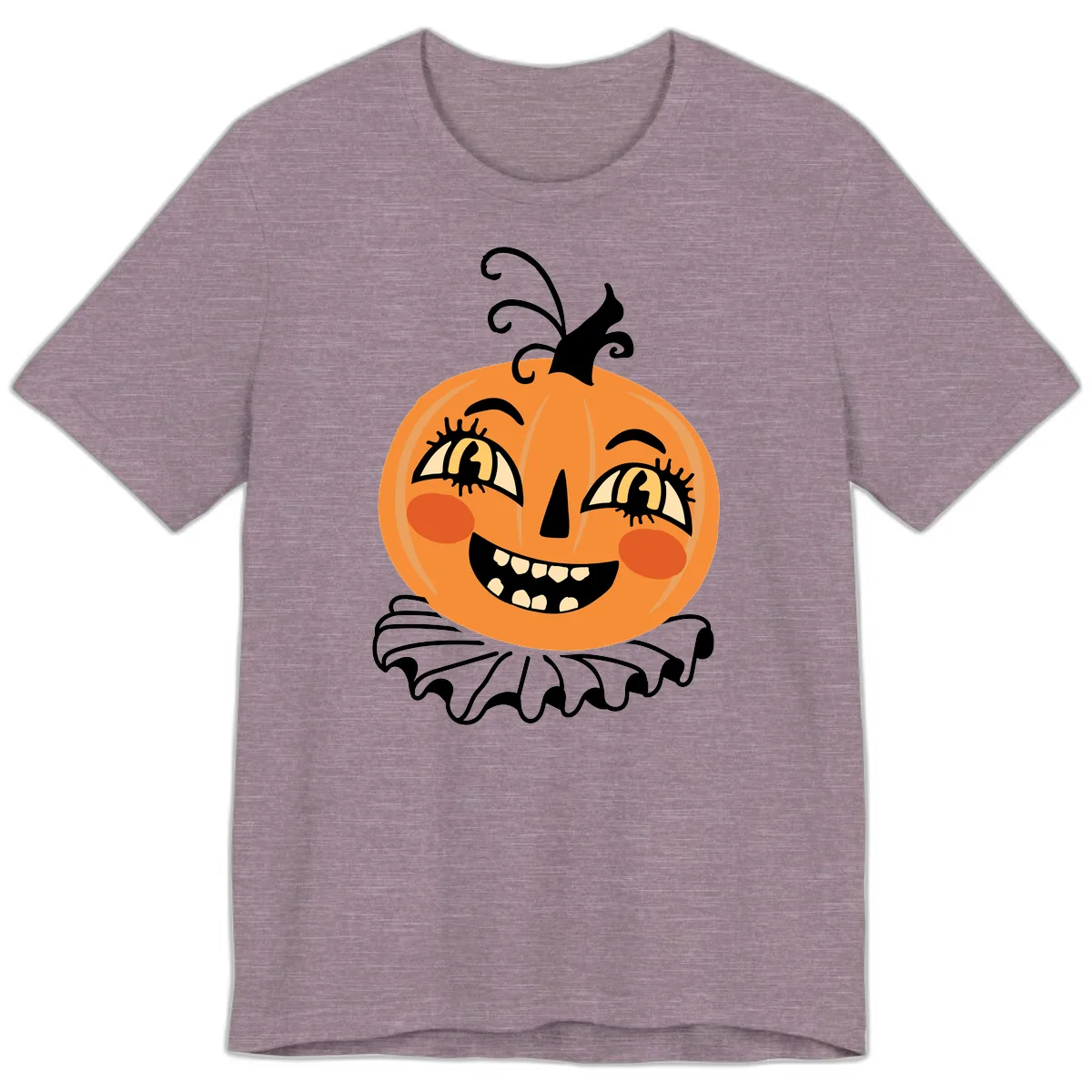 Happy Jack O Lantern Halloween Premium T-Shirt in Heather Purple