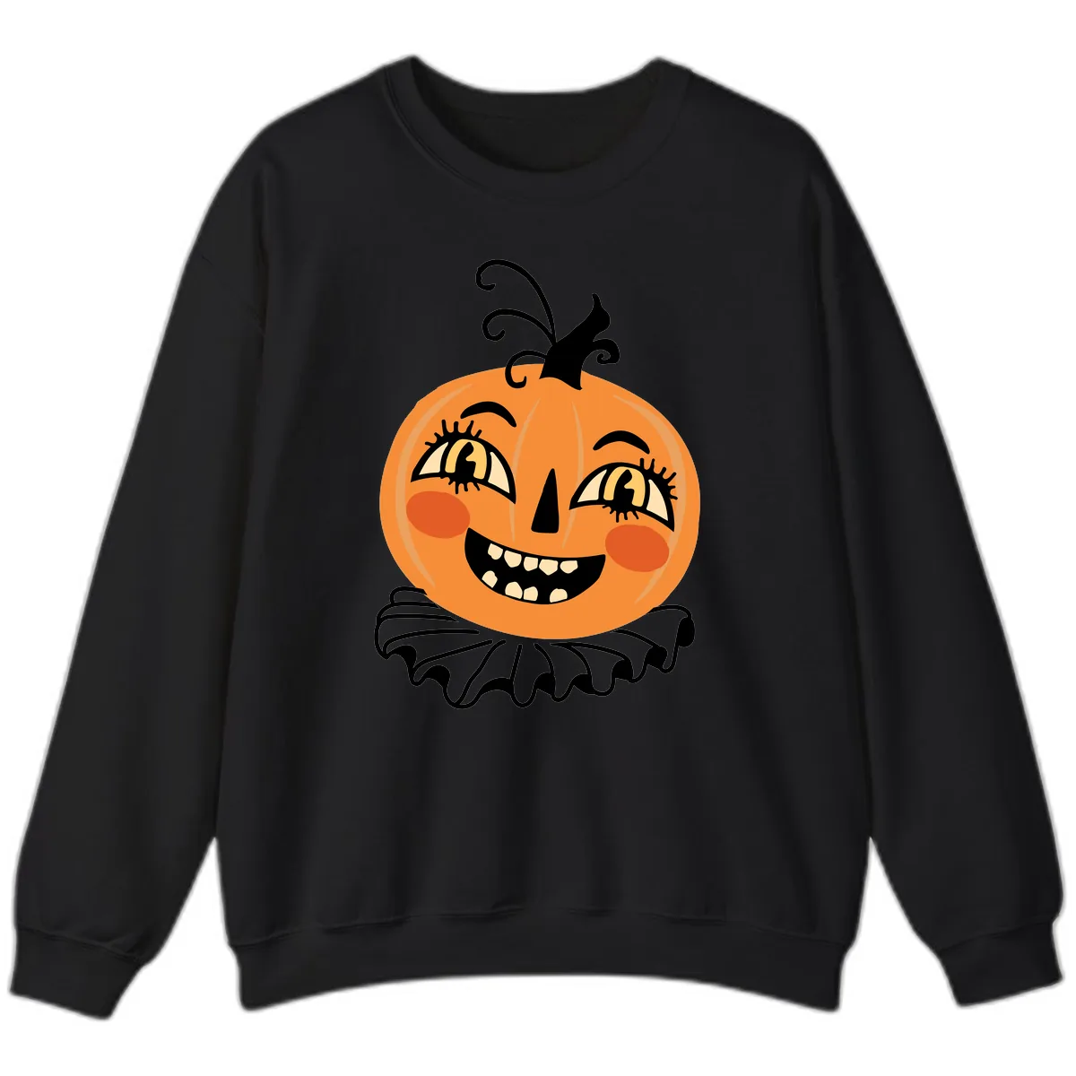 Happy Jack O Lantern Halloween Sweatshirt in Black