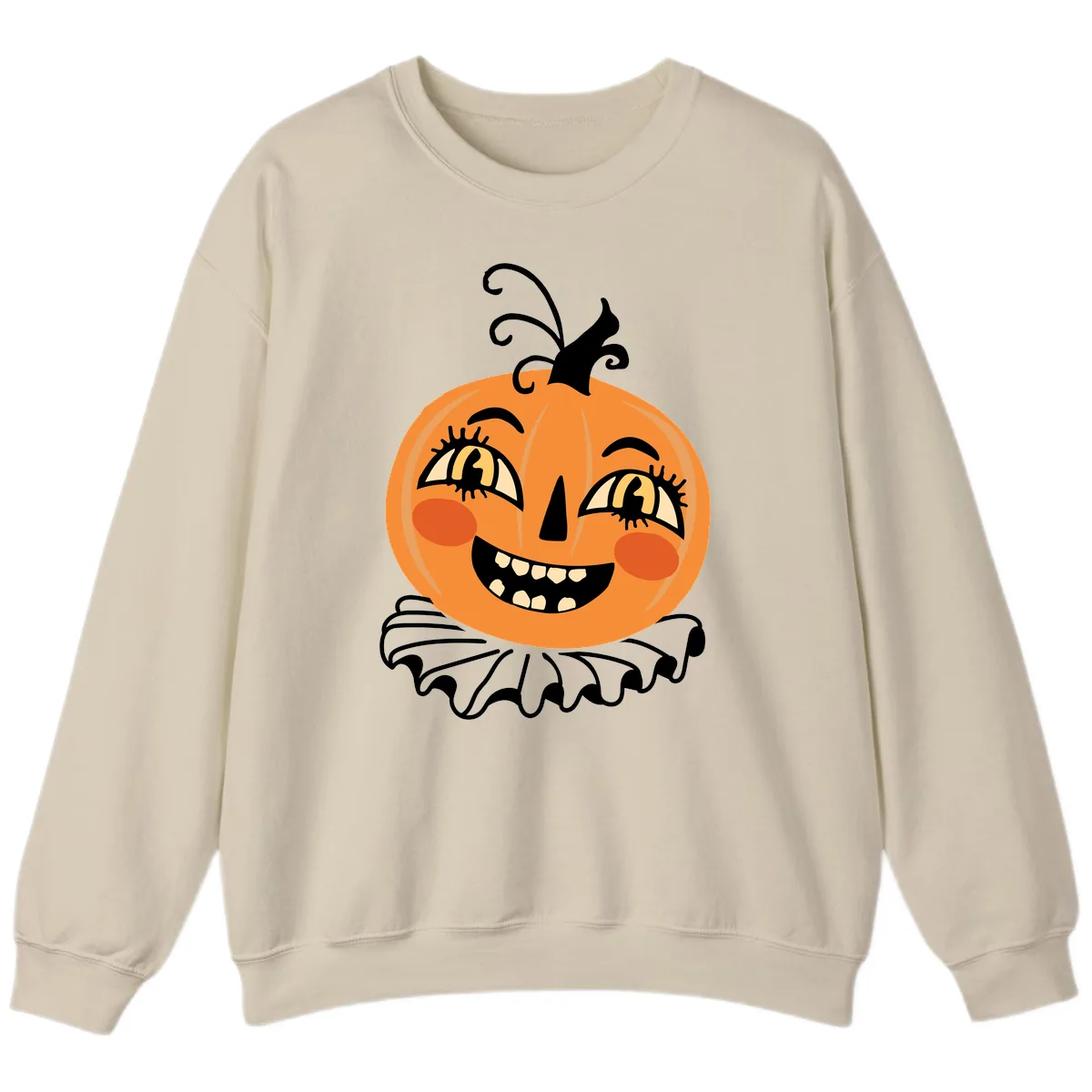 Happy Jack O Lantern Halloween Sweatshirt in Sand