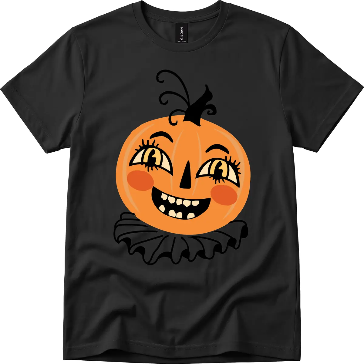 Happy Jack O Lantern Halloween T-Shirt in Black