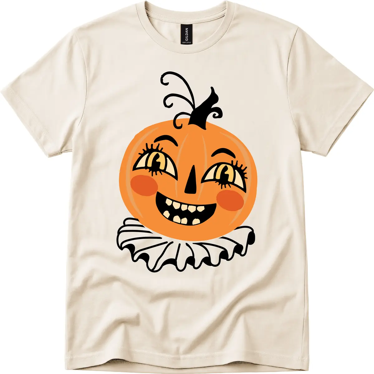 Happy Jack O Lantern Halloween T-Shirt in Natural