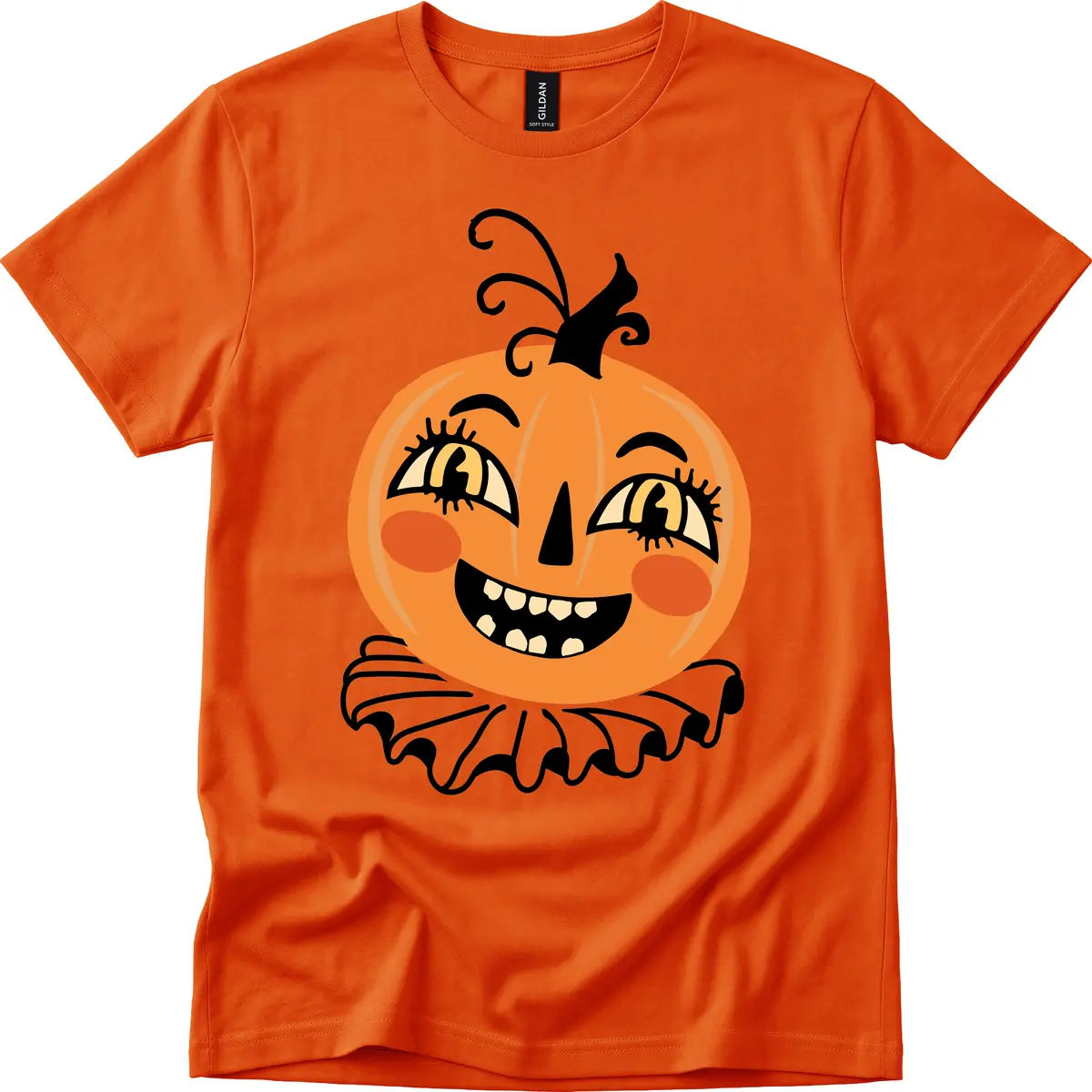 Happy Jack O Lantern Halloween T-Shirt in Orange
