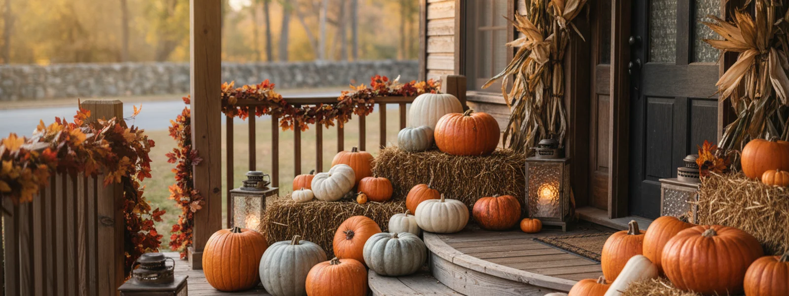 The Cozy Charm of a Fall Front Porch: Decorating with Pumpkins - Pumpkin Shirts