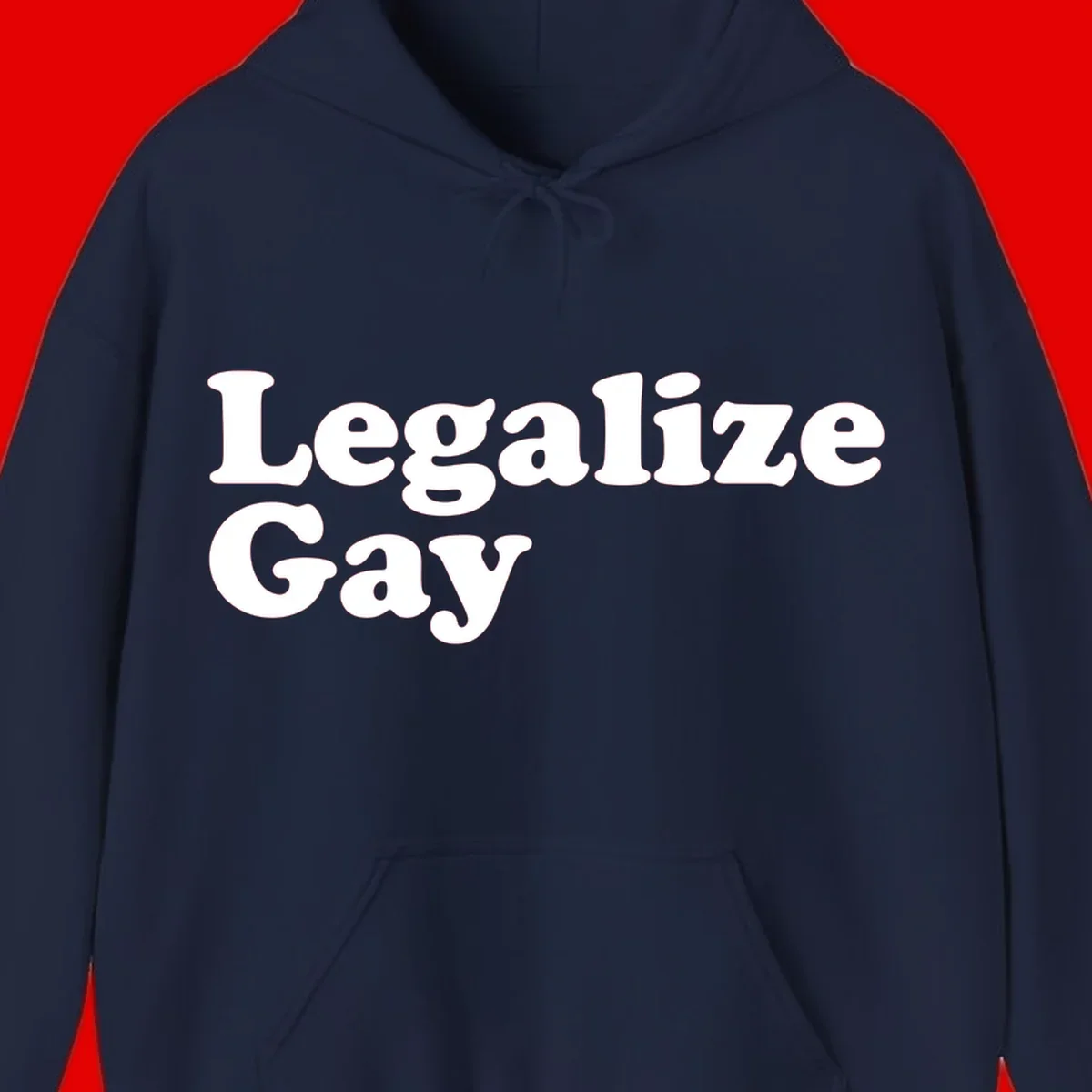 Bold white serif text reading 'Legalize Gay' on gray background - legalize-gay-pride statement design