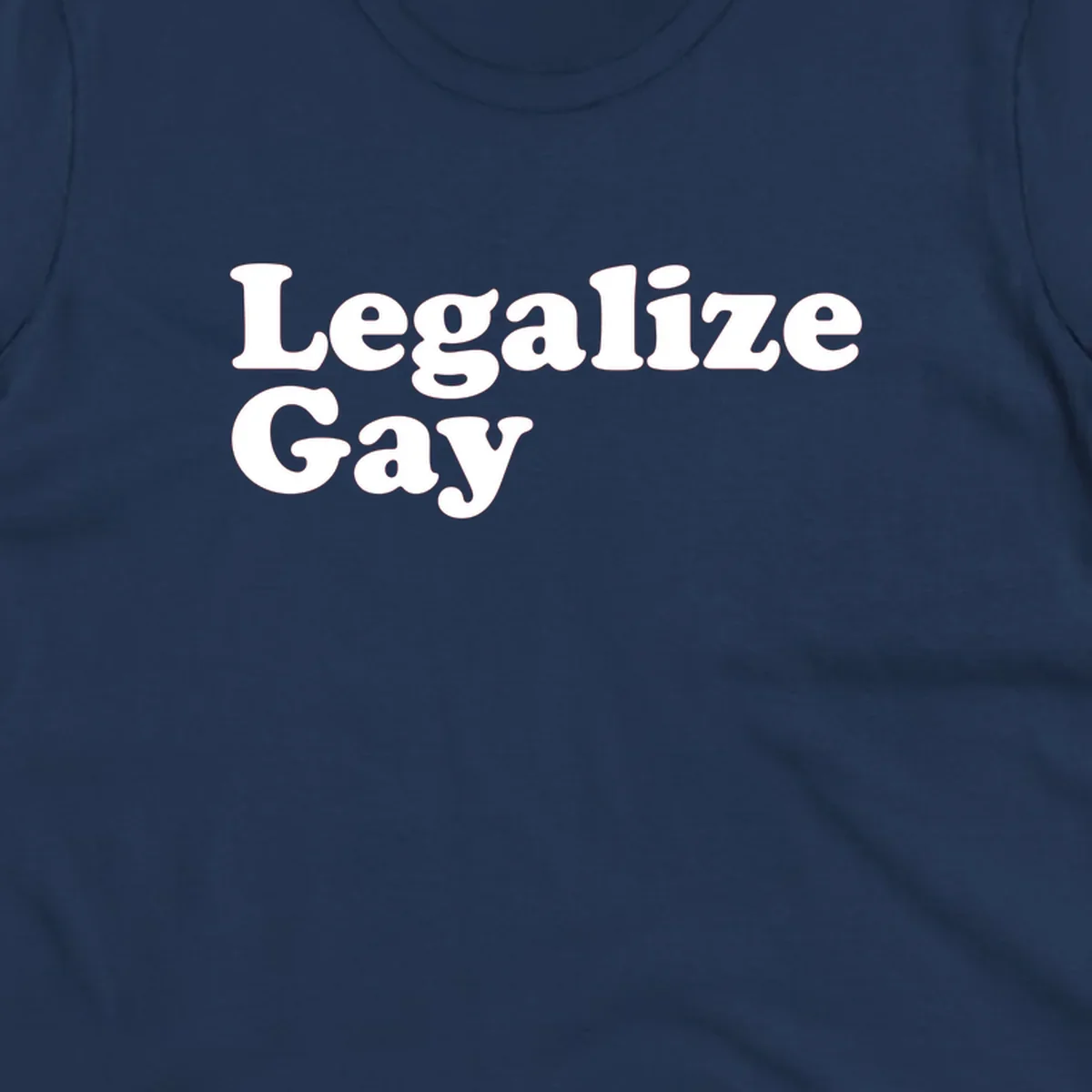 Bold white serif text reading 'Legalize Gay' on gray background - legalize-gay-pride statement design