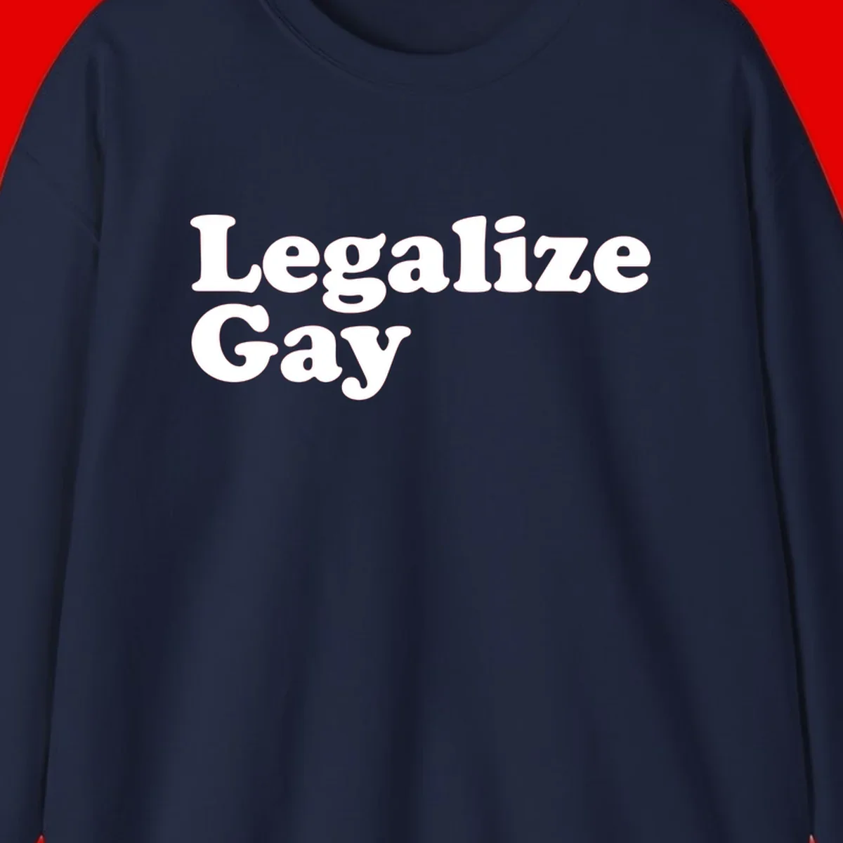 Bold white serif text reading 'Legalize Gay' on gray background - legalize-gay-pride statement design