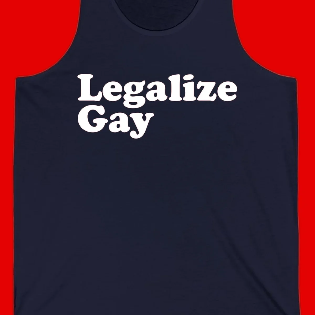 Bold white serif text reading 'Legalize Gay' on gray background - legalize-gay-pride statement design