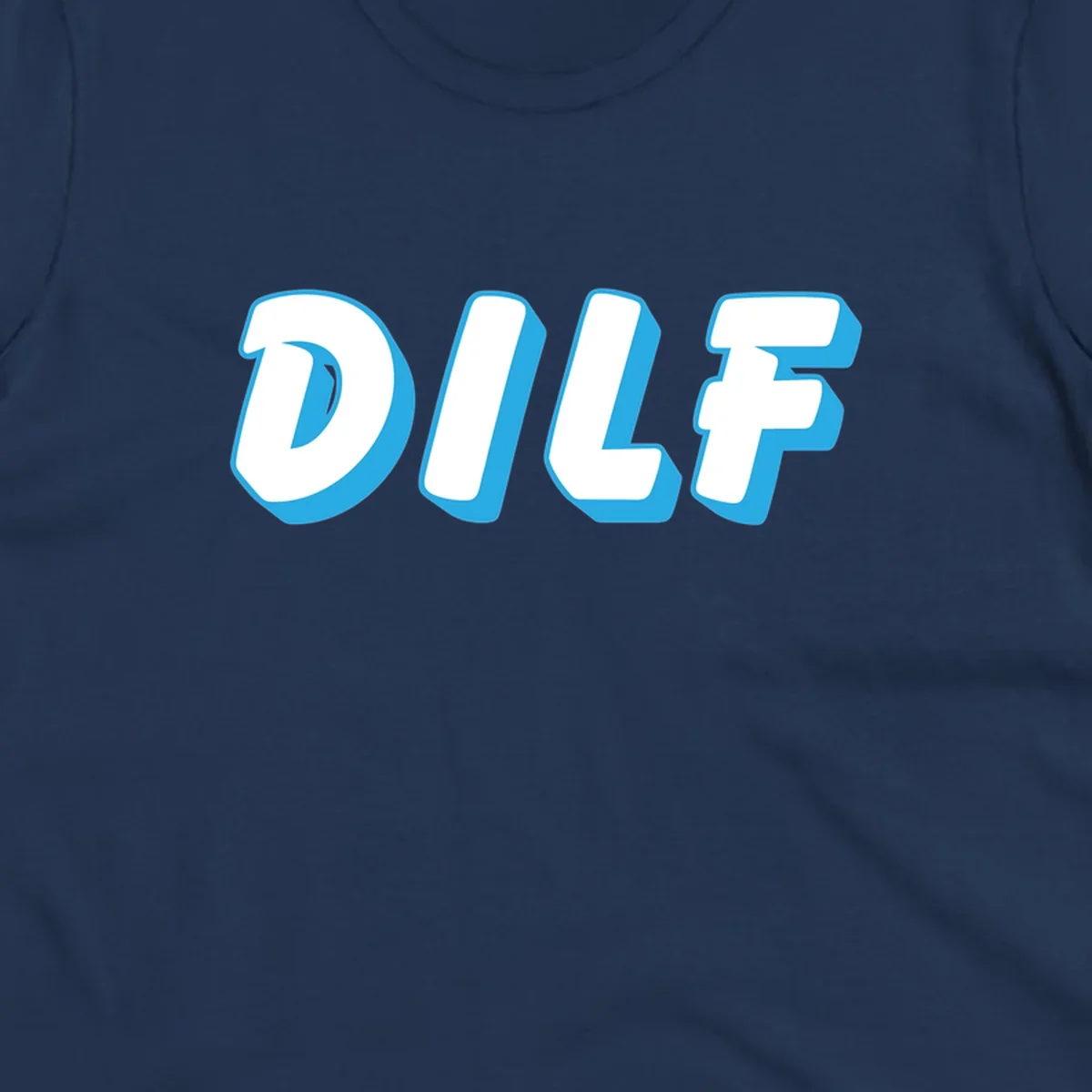 DLSF bold typography design with white letters and blue 3D shadow effect on gray background