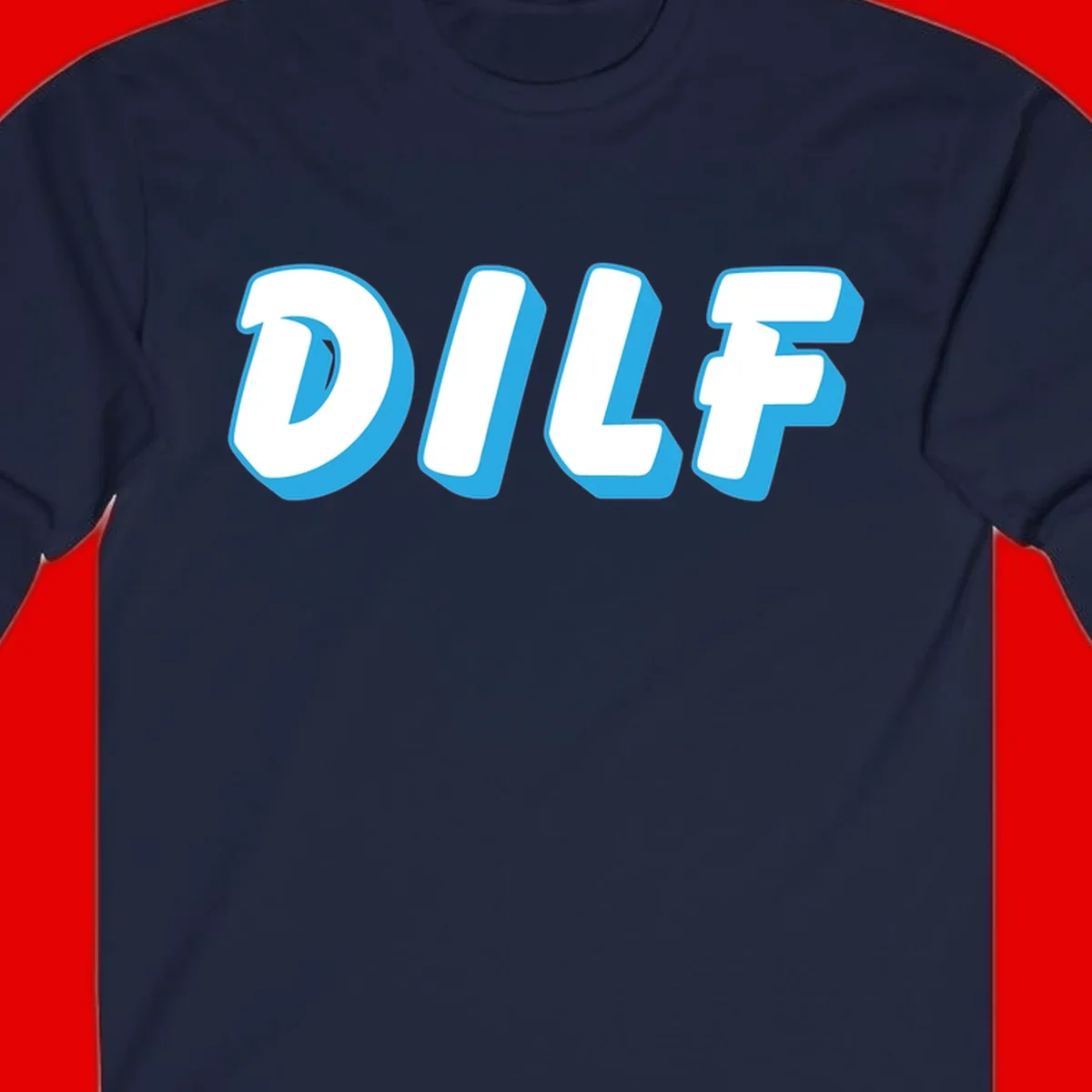 DLSF bold typography design with white letters and blue 3D shadow effect on gray background