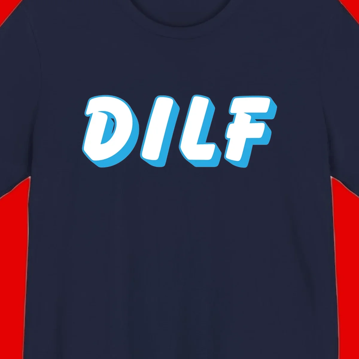 DLSF bold typography design with white letters and blue 3D shadow effect on gray background