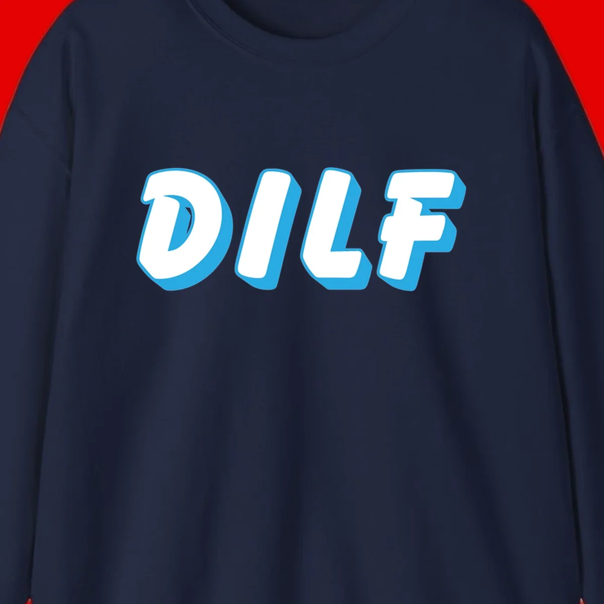 DLSF bold typography design with white letters and blue 3D shadow effect on gray background