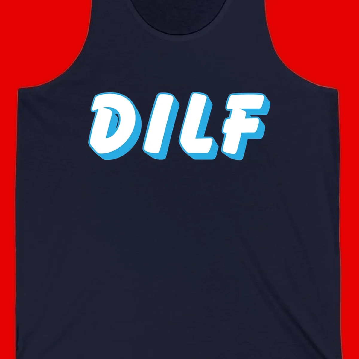 DLSF bold typography design with white letters and blue 3D shadow effect on gray background