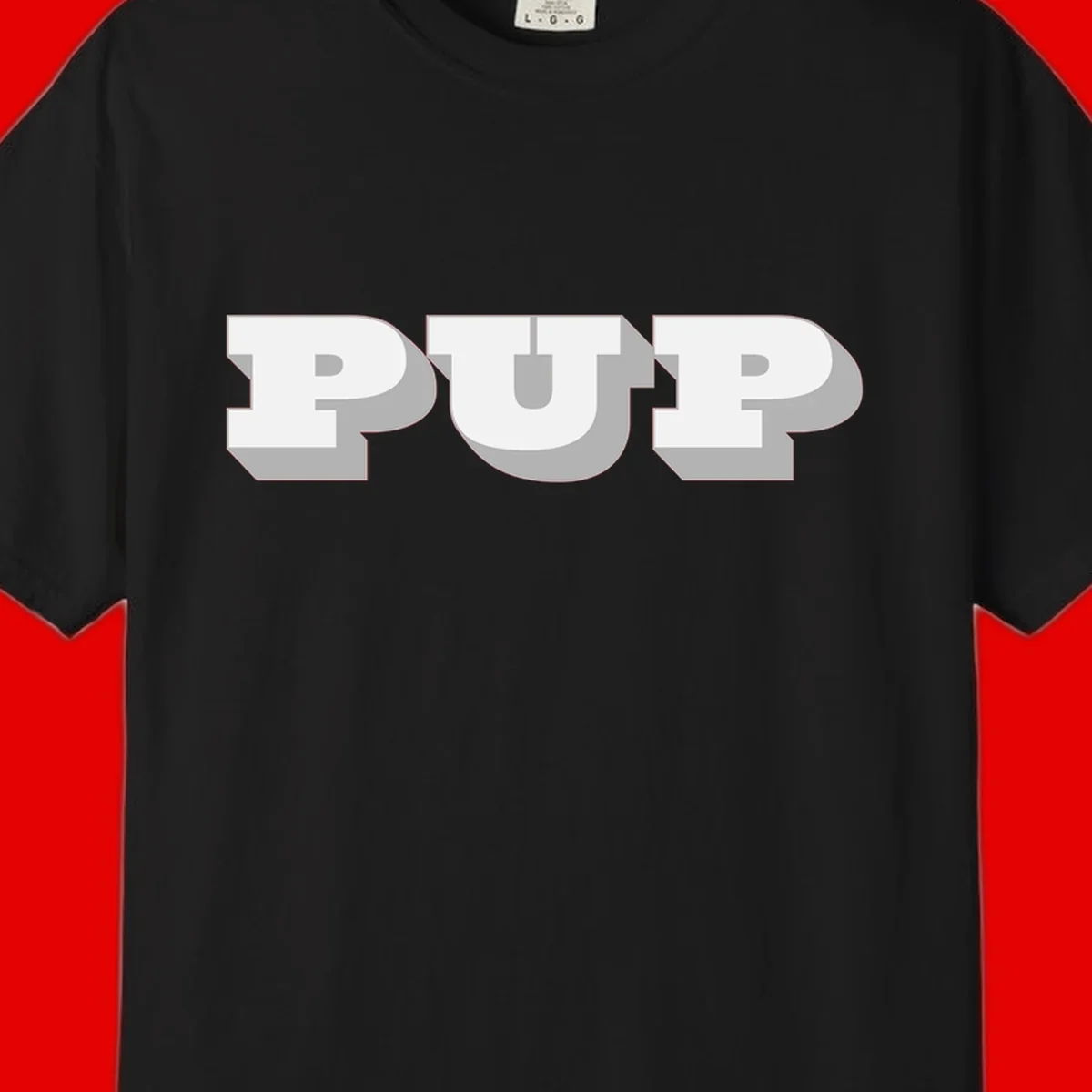 Bold 3D puff typography spelling 'PUFF' with dimensional shadow effect on gray background