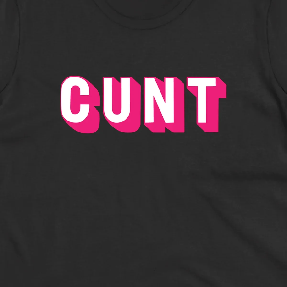 Bold white sans-serif text spelling 'SUNT' with magenta 3D beveled shadow effect on gray background
