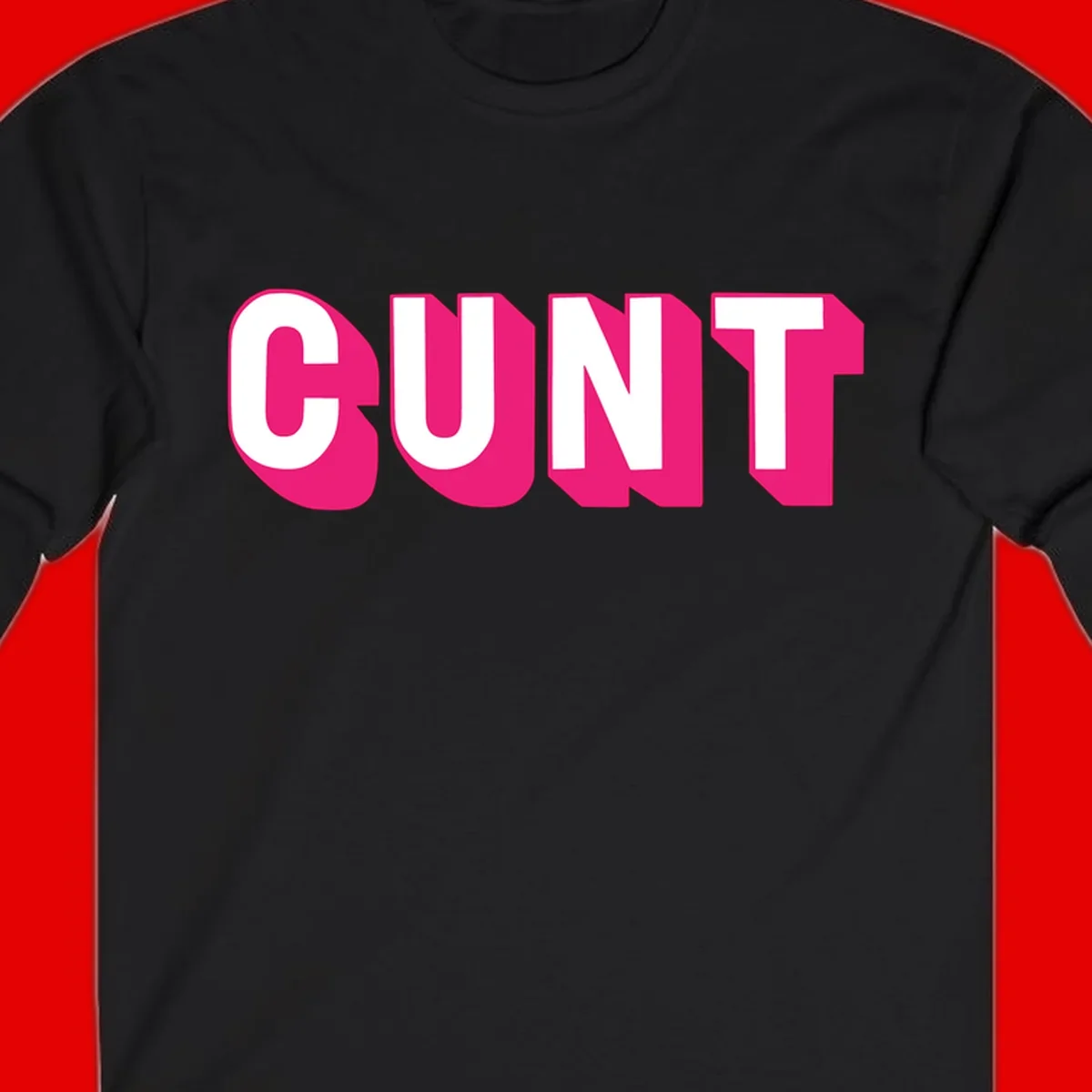 Bold white sans-serif text spelling 'SUNT' with magenta 3D beveled shadow effect on gray background