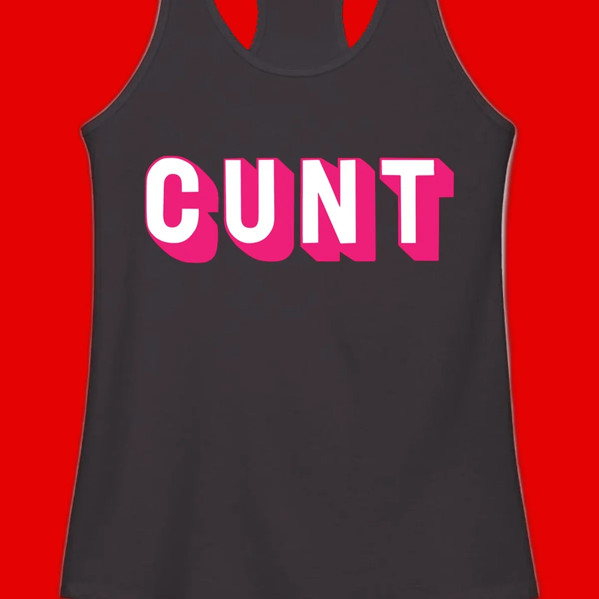 Bold white sans-serif text spelling 'SUNT' with magenta 3D beveled shadow effect on gray background