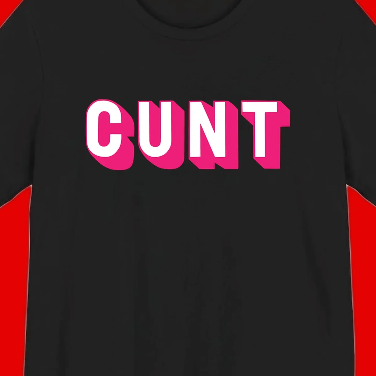 Bold white sans-serif text spelling 'SUNT' with magenta 3D beveled shadow effect on gray background