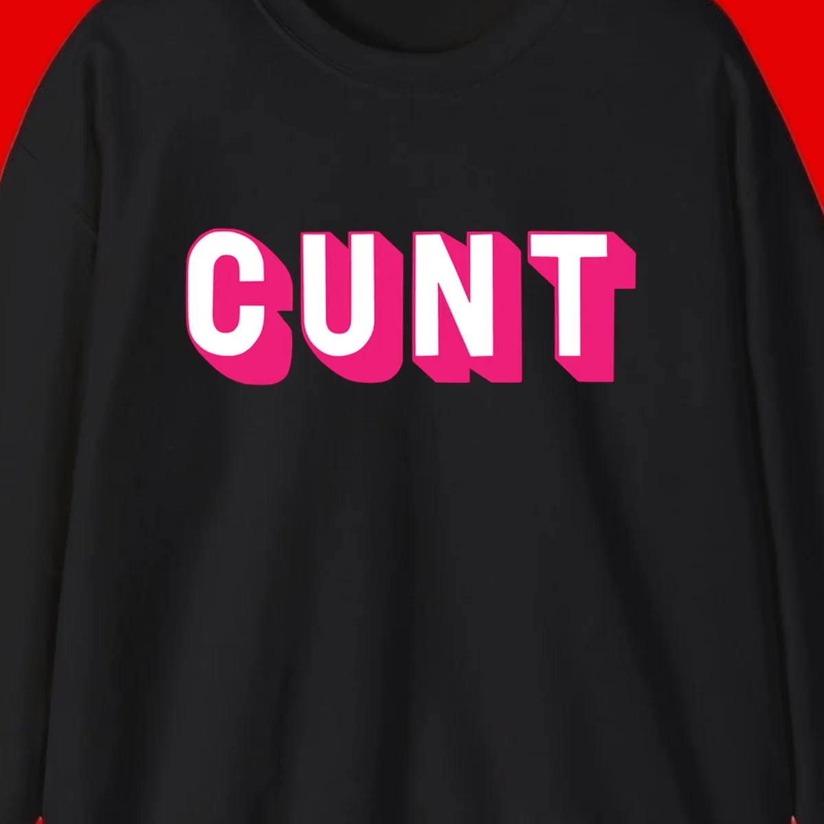 Bold white sans-serif text spelling 'SUNT' with magenta 3D beveled shadow effect on gray background