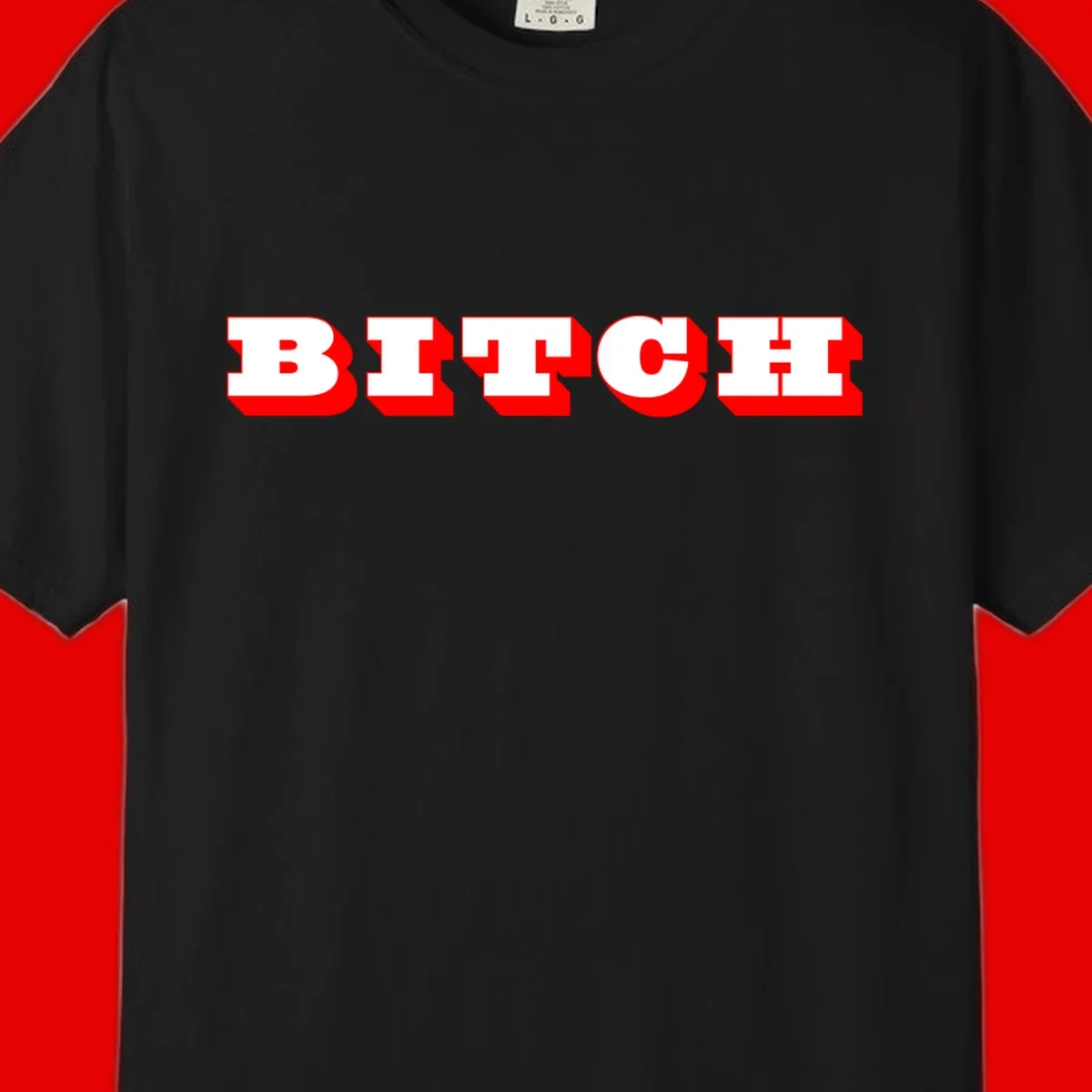 Bold 3D block letter typography spelling BEECH in white with red shadow effect on gray background