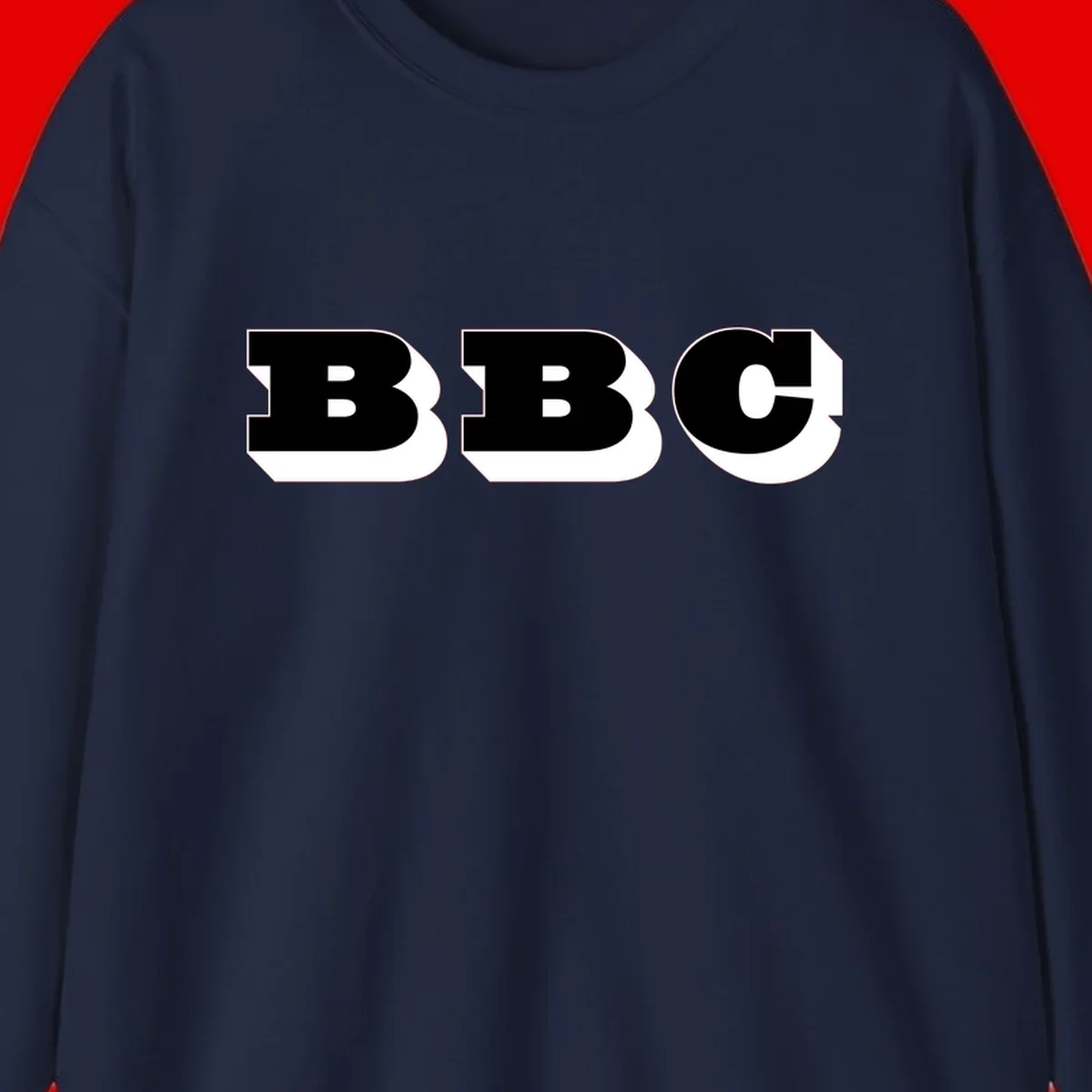 BBC bold typography design featuring three large geometric letters in black with white dimensional elements on gray background