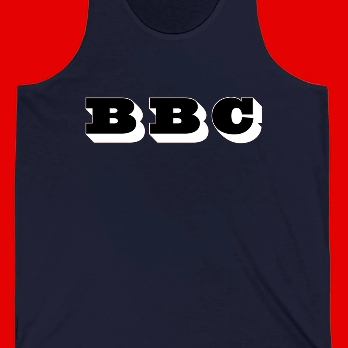 BBC bold typography design featuring three large geometric letters in black with white dimensional elements on gray background