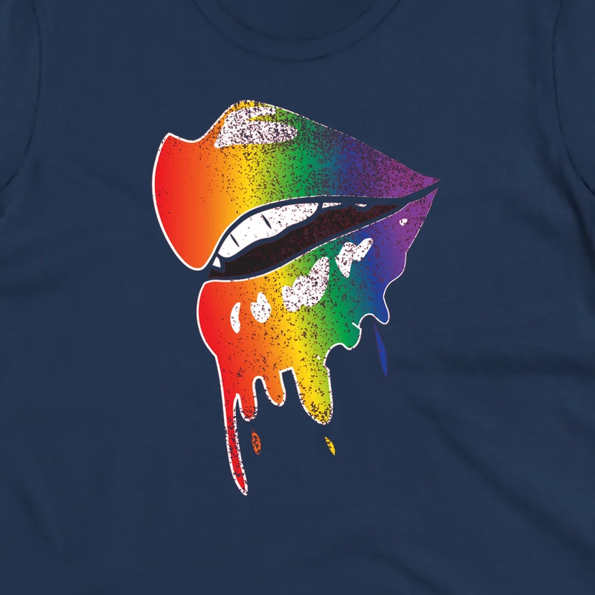 Rainbow-fish-pride-art illustration featuring a colorful fish head with open mouth in full spectrum gradient colors from red to purple with white details
