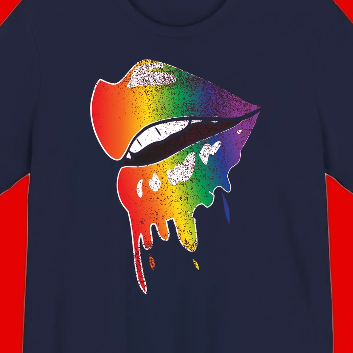 Rainbow-fish-pride-art illustration featuring a colorful fish head with open mouth in full spectrum gradient colors from red to purple with white details