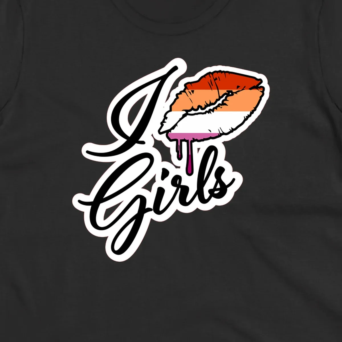 Illustrated girls trip lobster roll design with pride flag colors and flowing script lettering
