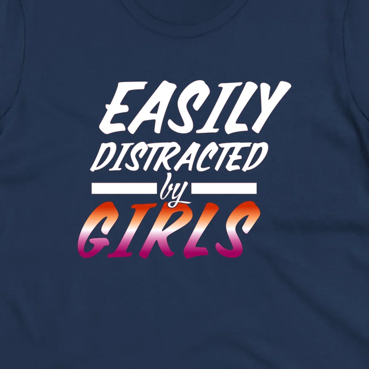 White and gradient red-to-pink text design reading 'Easily Distracted by GIKS' on gray background