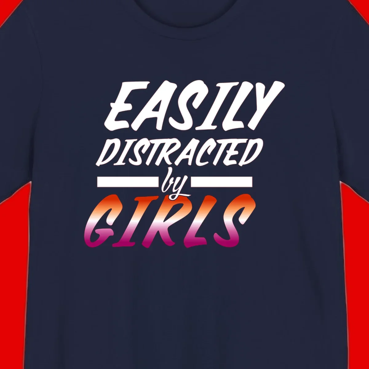 White and gradient red-to-pink text design reading 'Easily Distracted by GIKS' on gray background