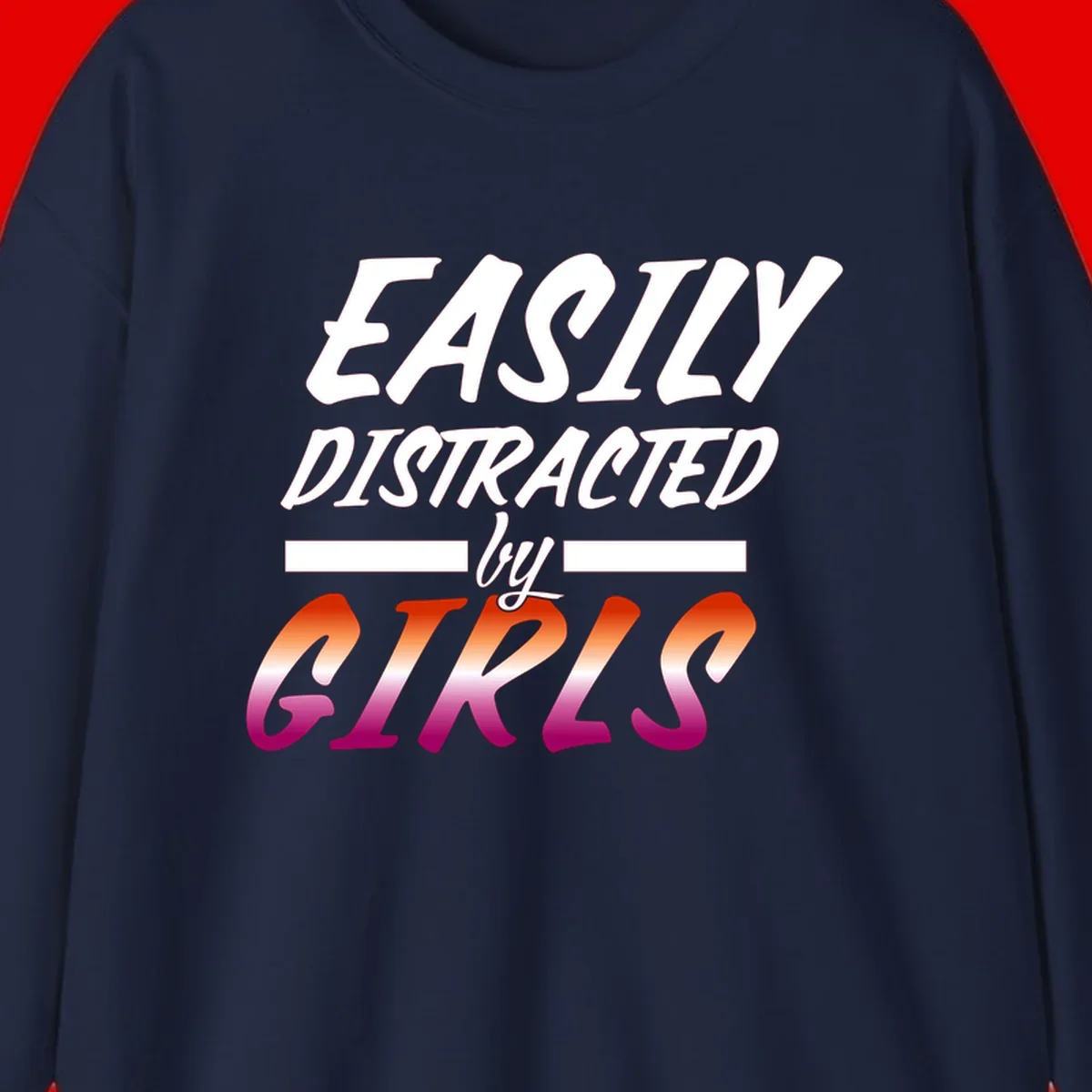 White and gradient red-to-pink text design reading 'Easily Distracted by GIKS' on gray background