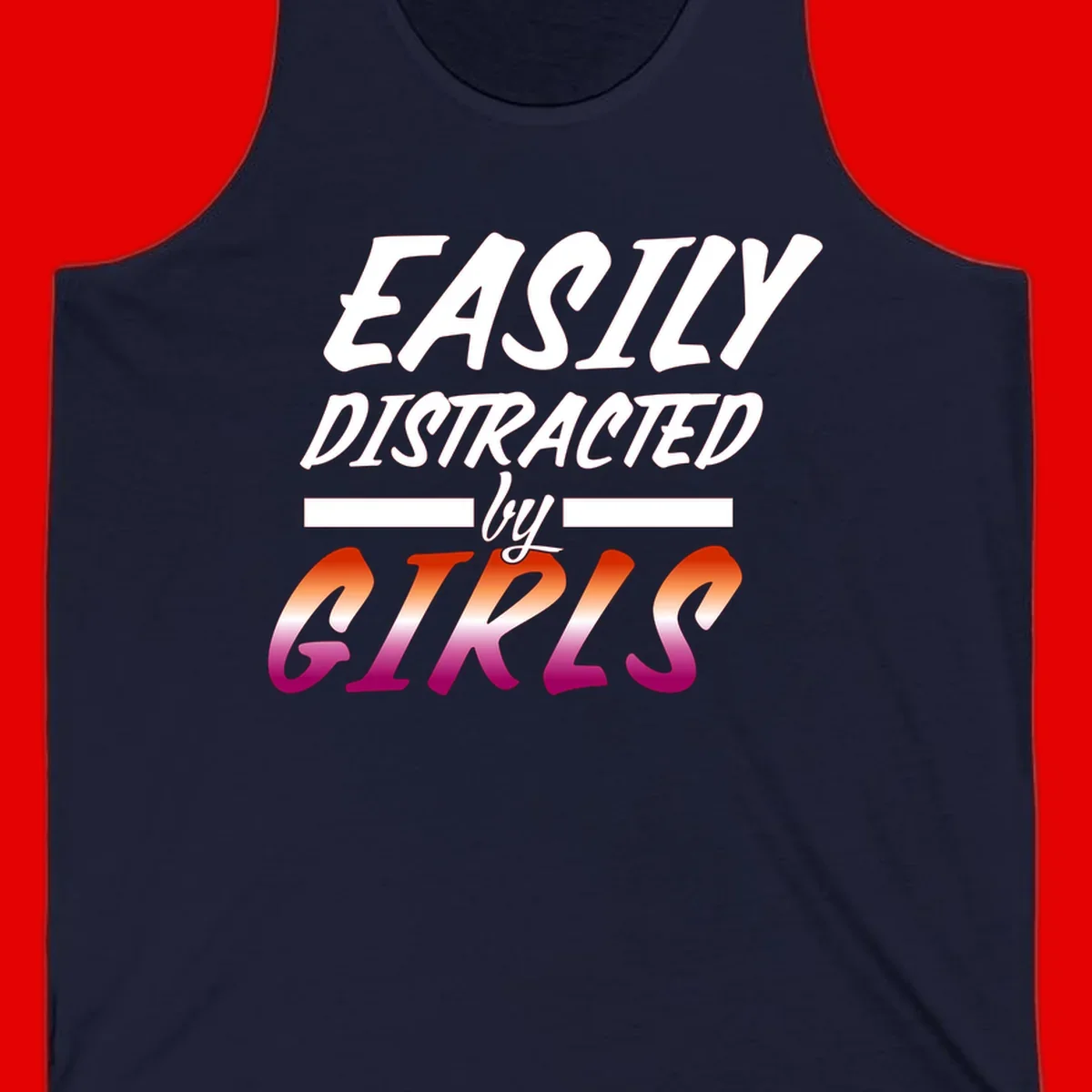 White and gradient red-to-pink text design reading 'Easily Distracted by GIKS' on gray background