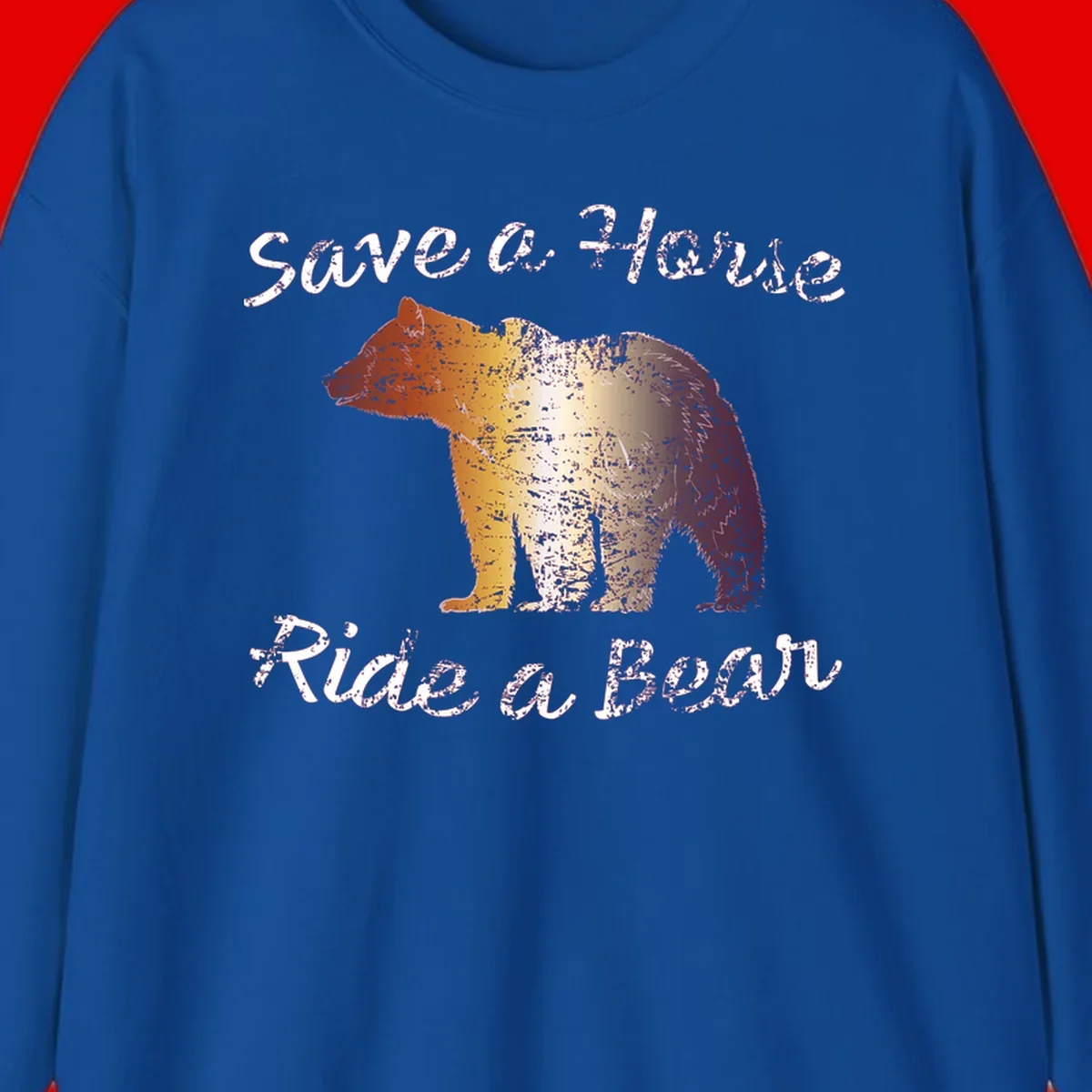 Distressed grunge bear illustration in orange and yellow with 'Save a Bear' text for wildlife conservation awareness
