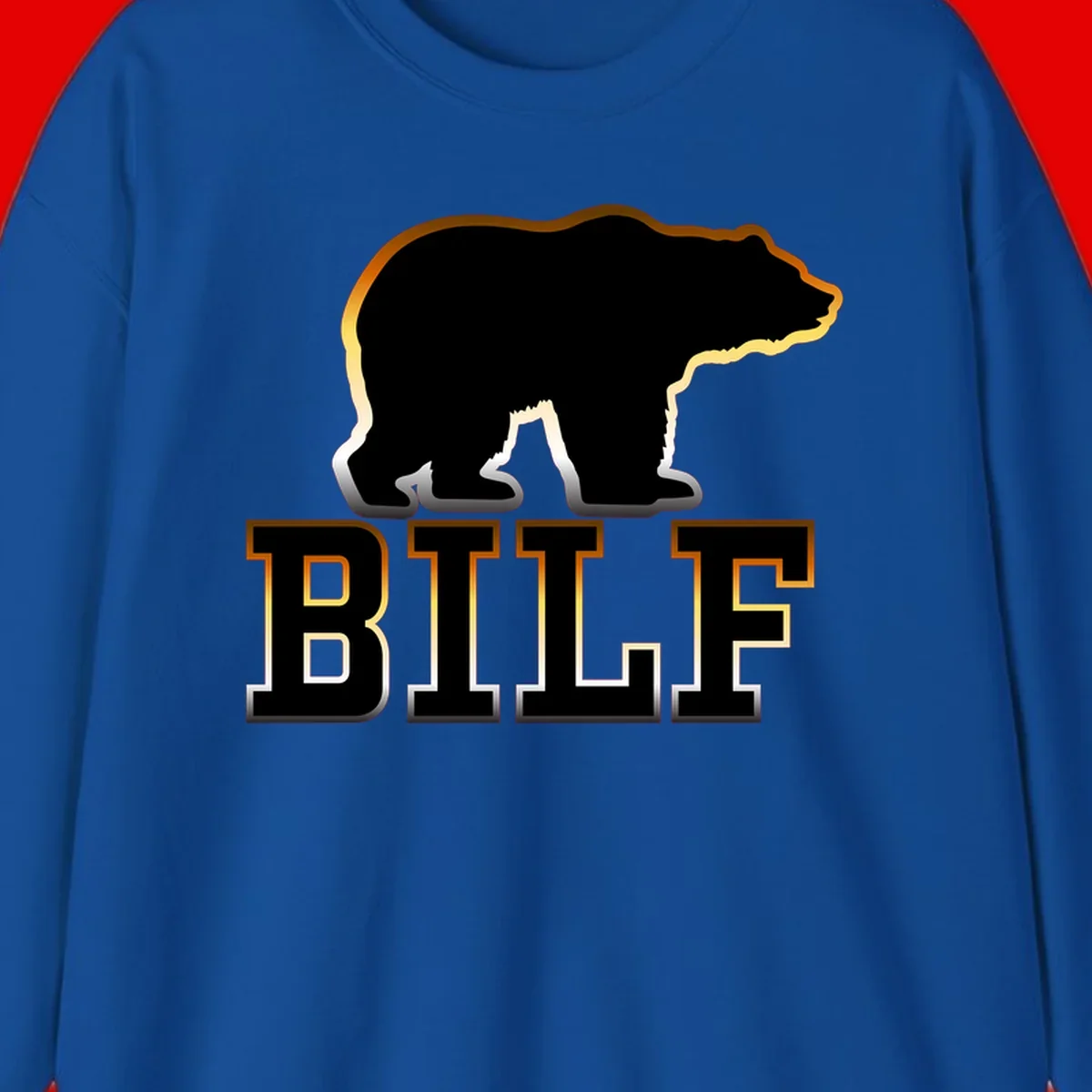 Black bear silhouette with golden outline above the word BITE in bold lettering on gray background