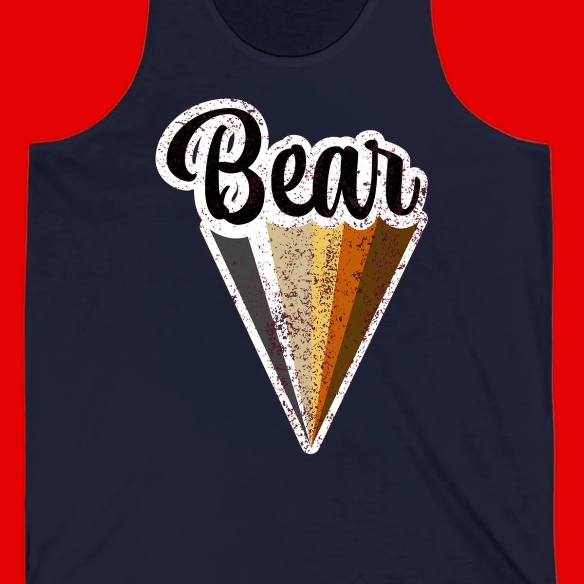 Retro vintage ice cream cone with Neapolitan flavors and 'Brood' text in distressed style