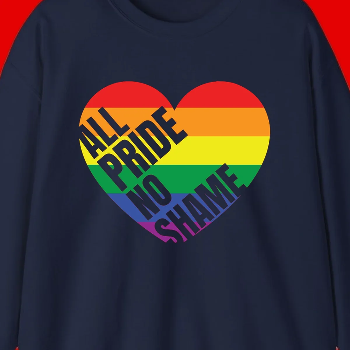 Rainbow pride heart with 'Love Is Love' text in gray, featuring red, orange, yellow, green, blue, and purple stripes symbolizing LGBTQ+ equality