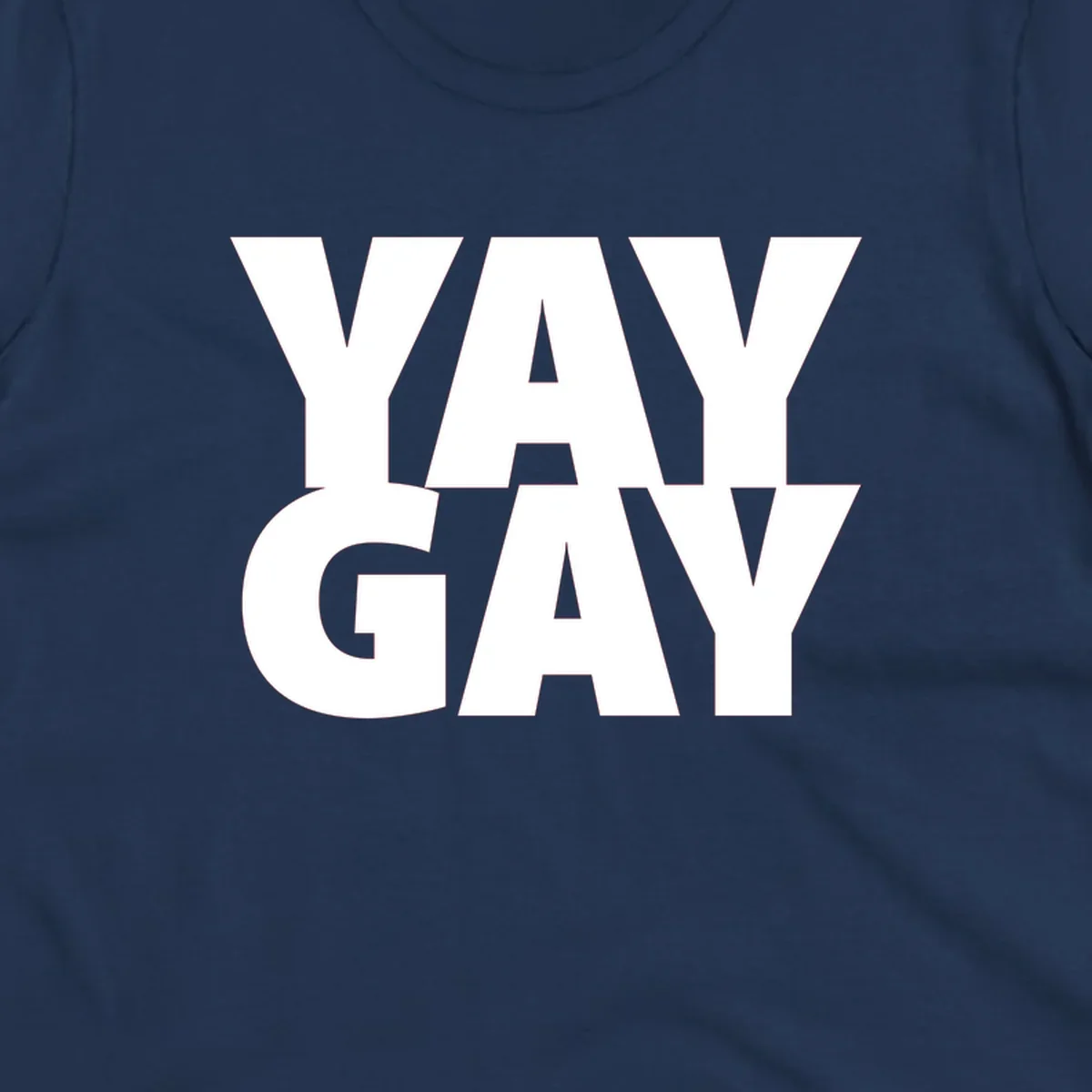 Bold white typography reading "WAY GAY" on gray background, modern pride statement design