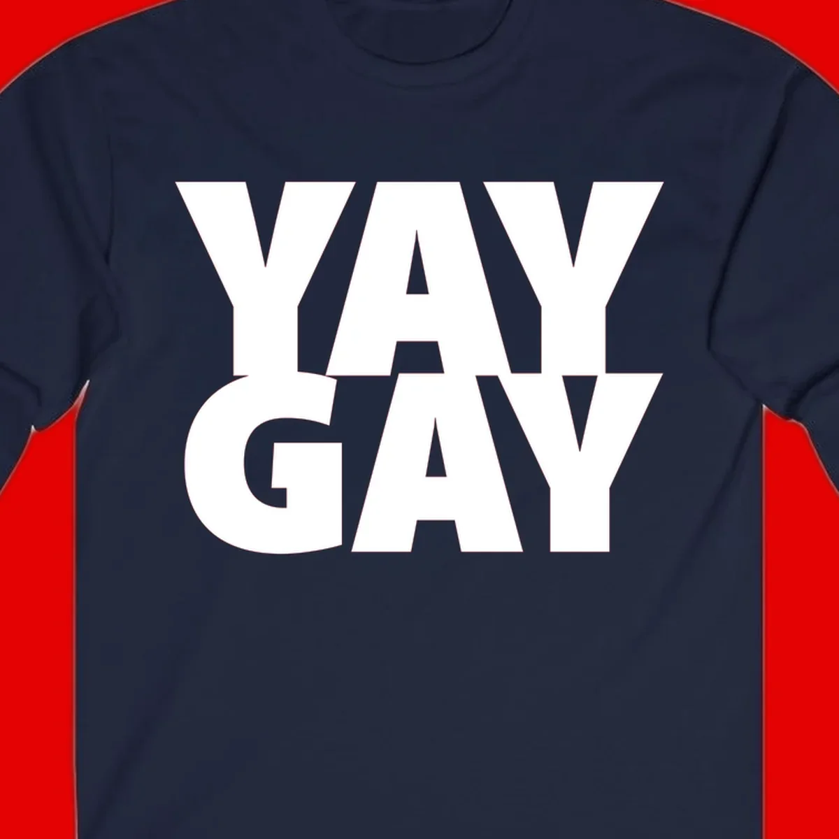 Bold white typography reading "WAY GAY" on gray background, modern pride statement design
