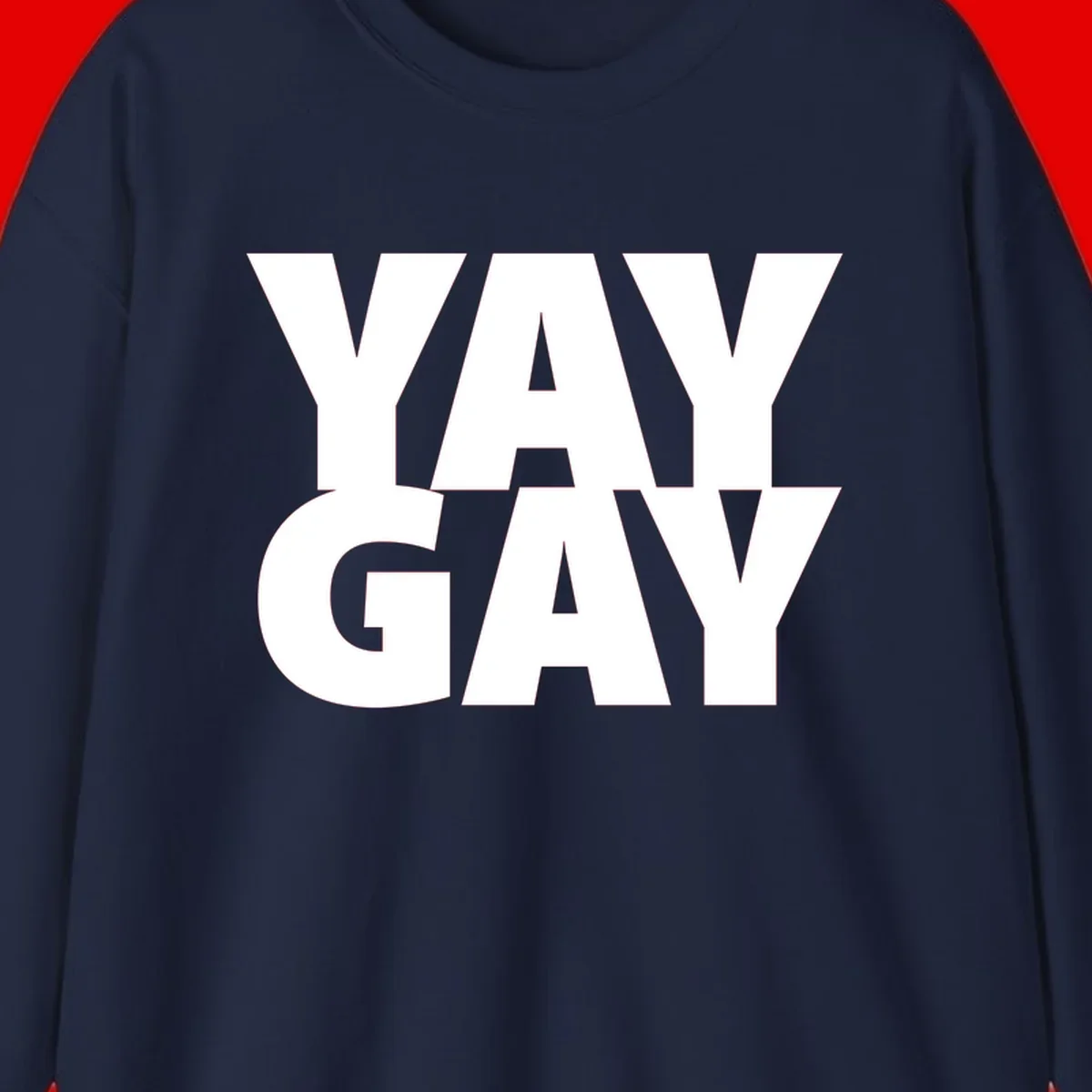 Bold white typography reading "WAY GAY" on gray background, modern pride statement design